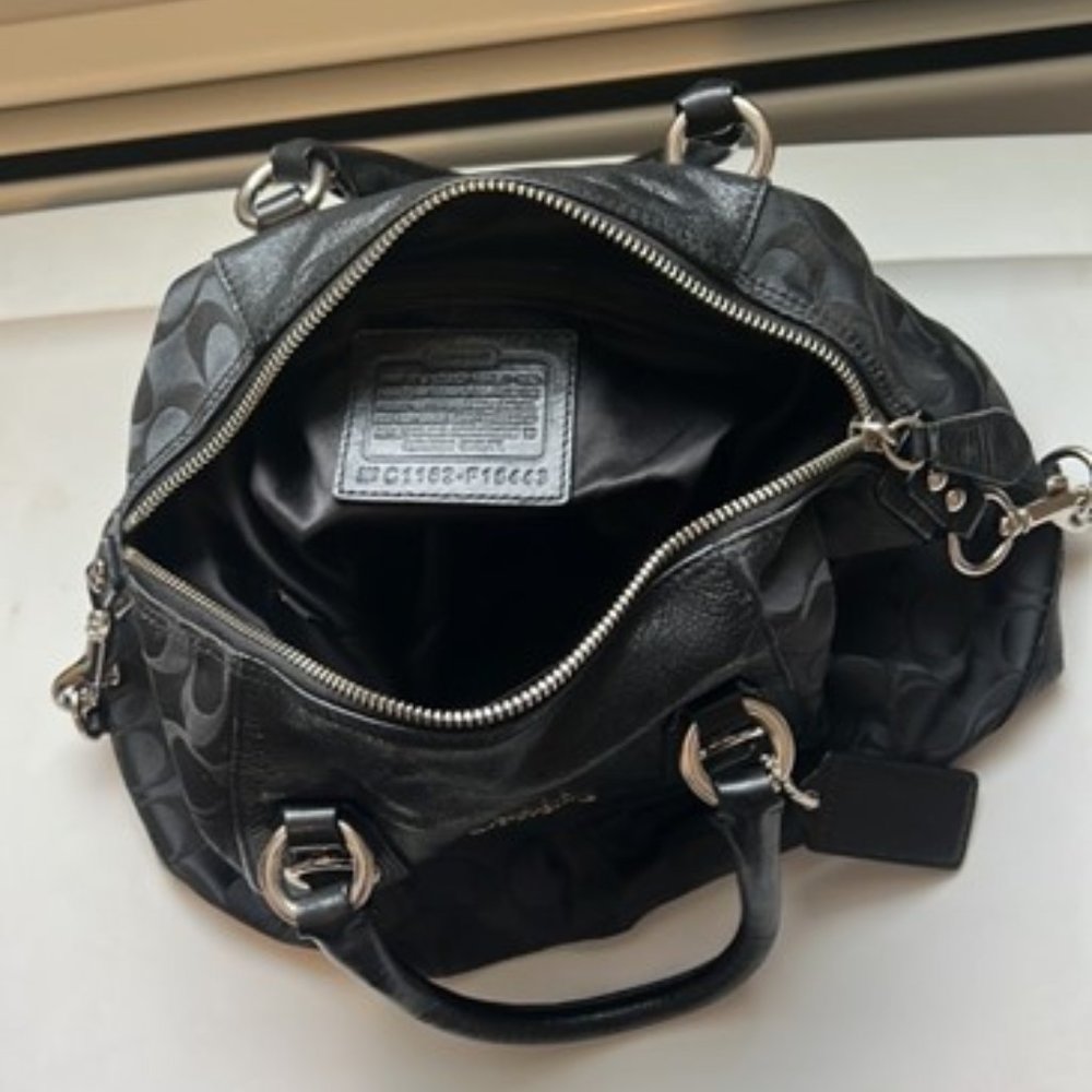 Coach Clutch Bag, Black Leather And Nylon, Good Condt… Gem